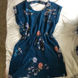 Floral dark teal dress